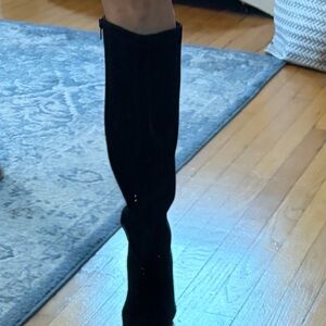 Aerosole Black faux suede knee high boots